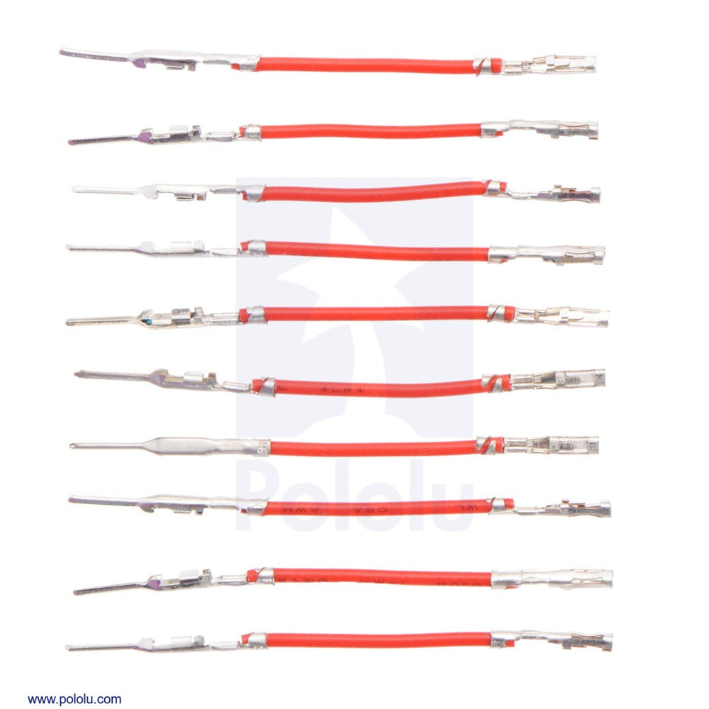 Wires with Pre-Crimped Terminals 10-Pack M-F 1" Red