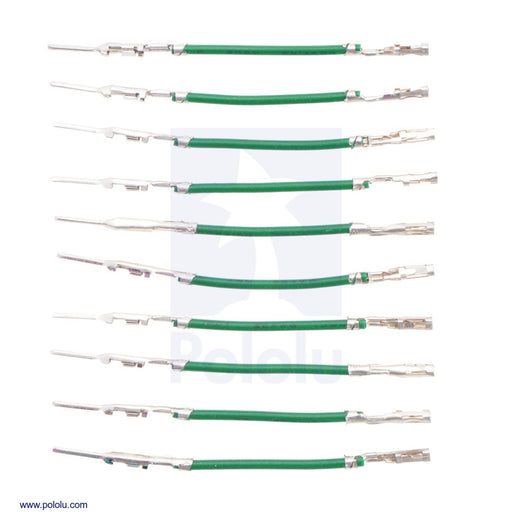 Wires with Pre-Crimped Terminals 10-Pack M-F 1" Green