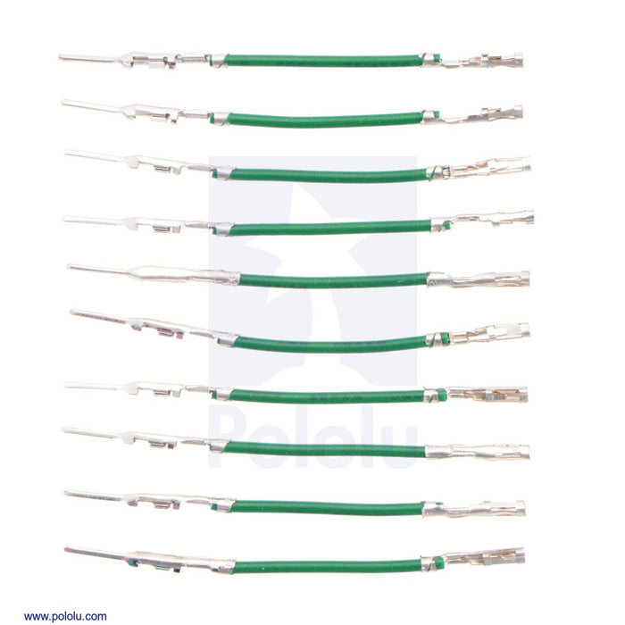 Wires with Pre-Crimped Terminals 10-Pack M-F 1" Green