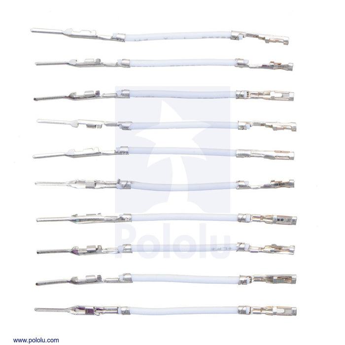 Wires with Pre-Crimped Terminals 10-Pack M-F 1" White