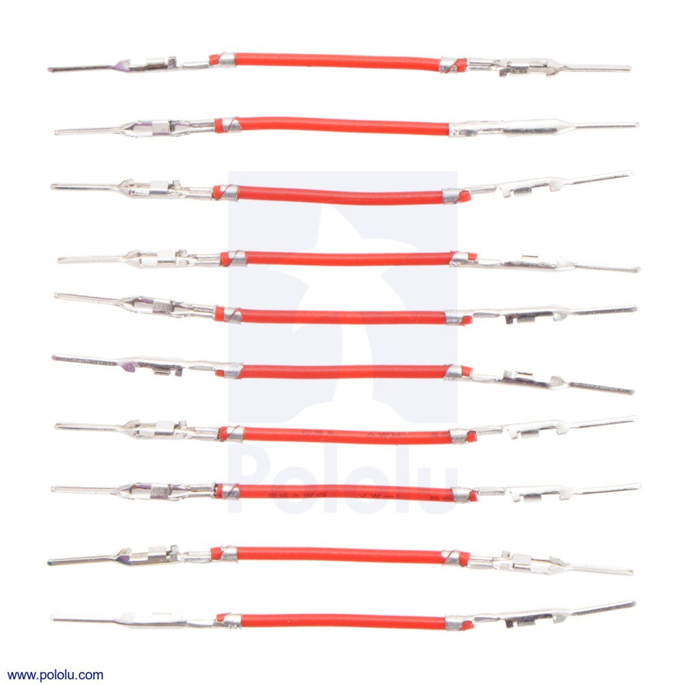 Wires with Pre-Crimped Terminals 10-Pack M-M 1" Red