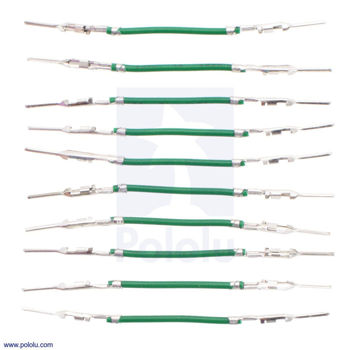 Wires with Pre-Crimped Terminals 10-Pack M-M 1" Green