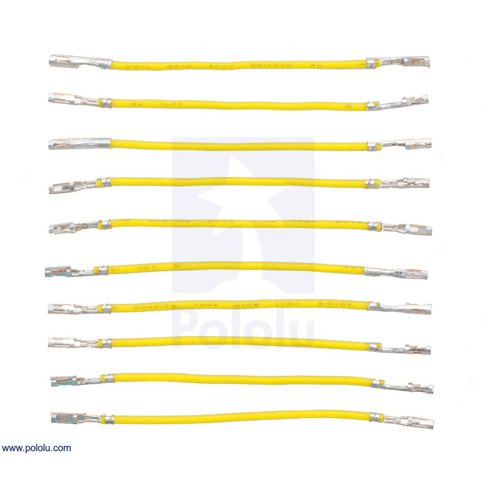 Wires with Pre-Crimped Terminals 10-Pack F-F 2" Yellow