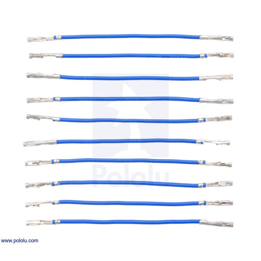 Wires with Pre-Crimped Terminals 10-Pack F-F 2" Blue