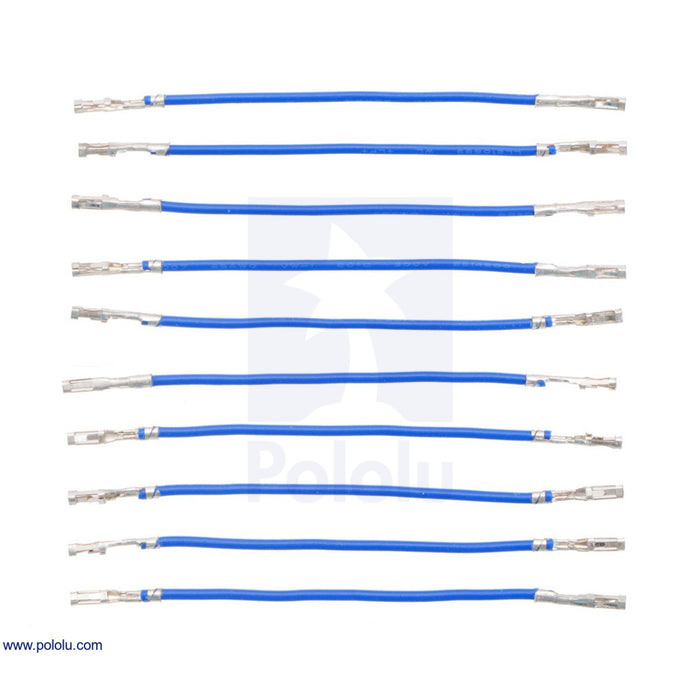 Wires with Pre-Crimped Terminals 10-Pack F-F 2" Blue