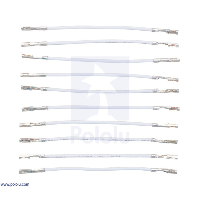 Wires with Pre-Crimped Terminals 10-Pack F-F 2" White