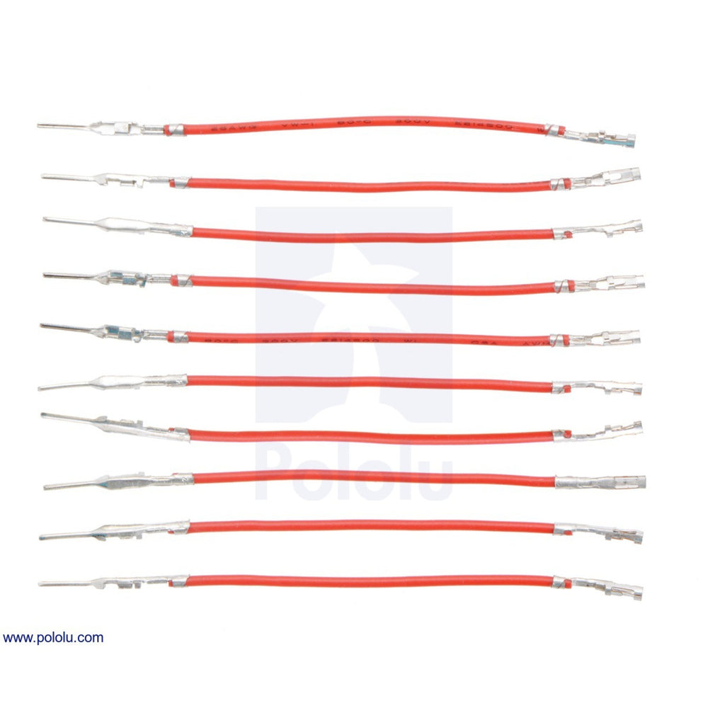 Wires with Pre-Crimped Terminals 10-Pack M-F 2" Red