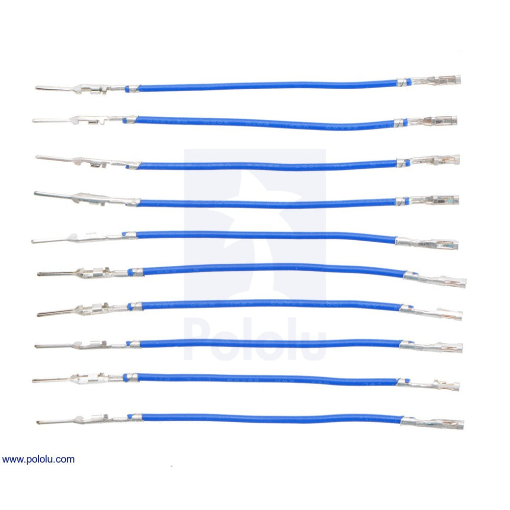 Wires with Pre-Crimped Terminals 10-Pack M-F 2" Blue