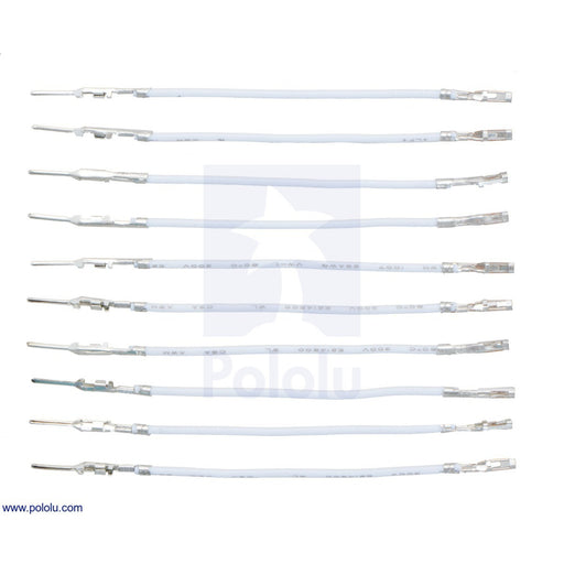 Wires with Pre-Crimped Terminals 10-Pack M-F 2" White