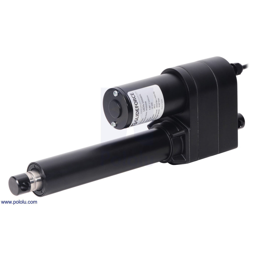 Glideforce LACT6-500APL Industrial-Duty Linear Actuator with Acme Drive and Feedback: 250kgf, 6" Stroke, 0.66"/s, 12V