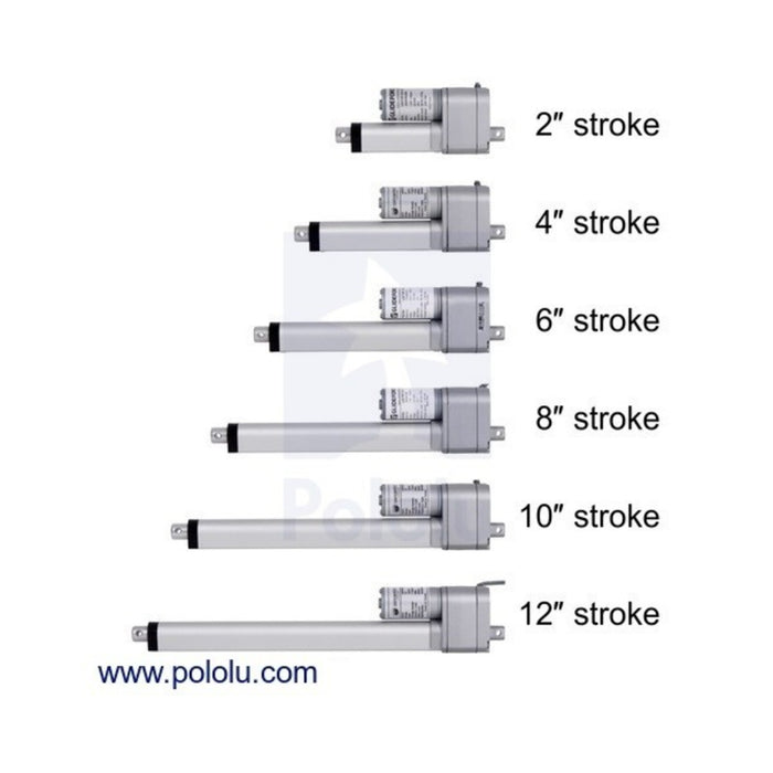 Glideforce LACT2-12V-05 Light-Duty Linear Actuator: 15kgf, 2" Stroke (1.97" Usable), 1.7"/s, 12V