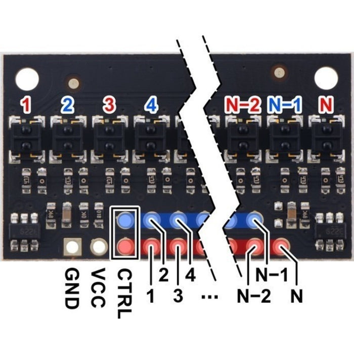 QTRX-HD-11A Reflectance Sensor Array: 11-Channel, 4mm Pitch, Analog Output, Low Current