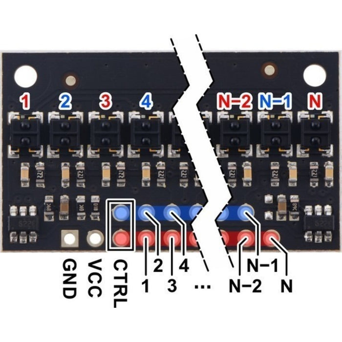 QTRX-HD-25RC Reflectance Sensor Array: 25-Channel, 4mm Pitch, RC Output, Low Current