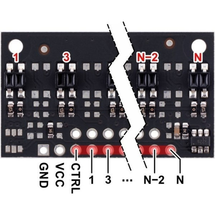 QTR-MD-05A Reflectance Sensor Array: 5-Channel, 8mm Pitch, Analog Output