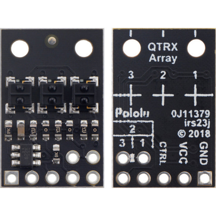 QTRX-HD-03A Reflectance Sensor Array: 3-Channel, 4mm Pitch, Analog Output, Low Current