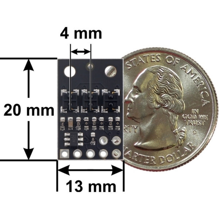 QTRX-HD-03A Reflectance Sensor Array: 3-Channel, 4mm Pitch, Analog Output, Low Current