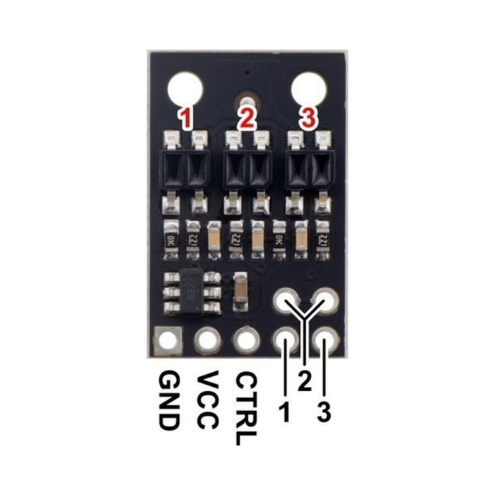 QTR-HD-03RC Reflectance Sensor Array: 3-Channel, 4mm Pitch, RC Output