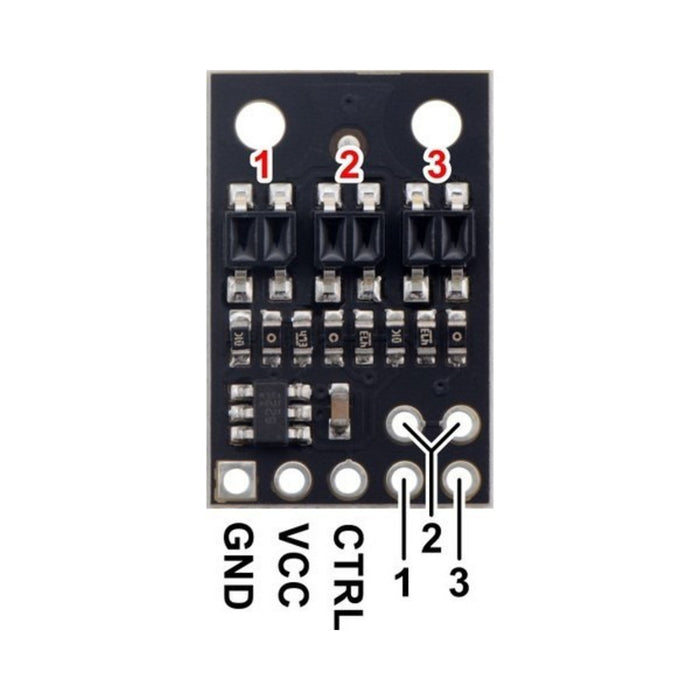 QTR-HD-03A Reflectance Sensor Array: 3-Channel, 4mm Pitch, Analog Output