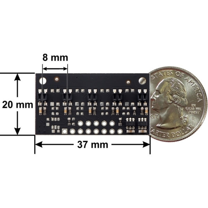 QTR-MD-05RC Reflectance Sensor Array: 5-Channel, 8mm Pitch, RC Output