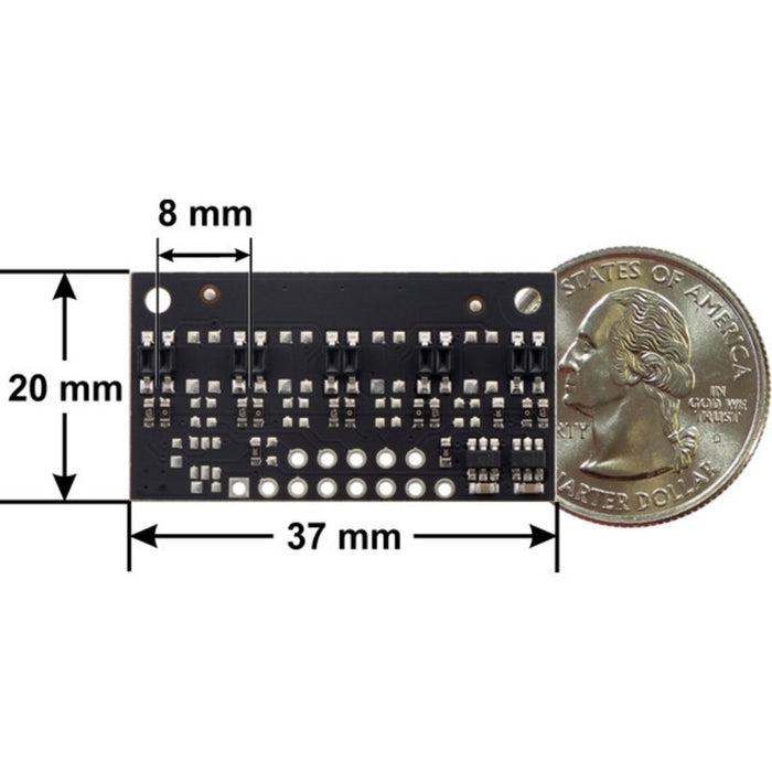 QTR-MD-05A Reflectance Sensor Array: 5-Channel, 8mm Pitch, Analog Output