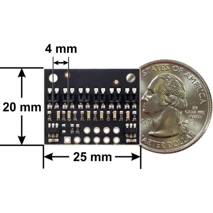 QTR-HD-06RC Reflectance Sensor Array: 6-Channel, 4mm Pitch, RC Output