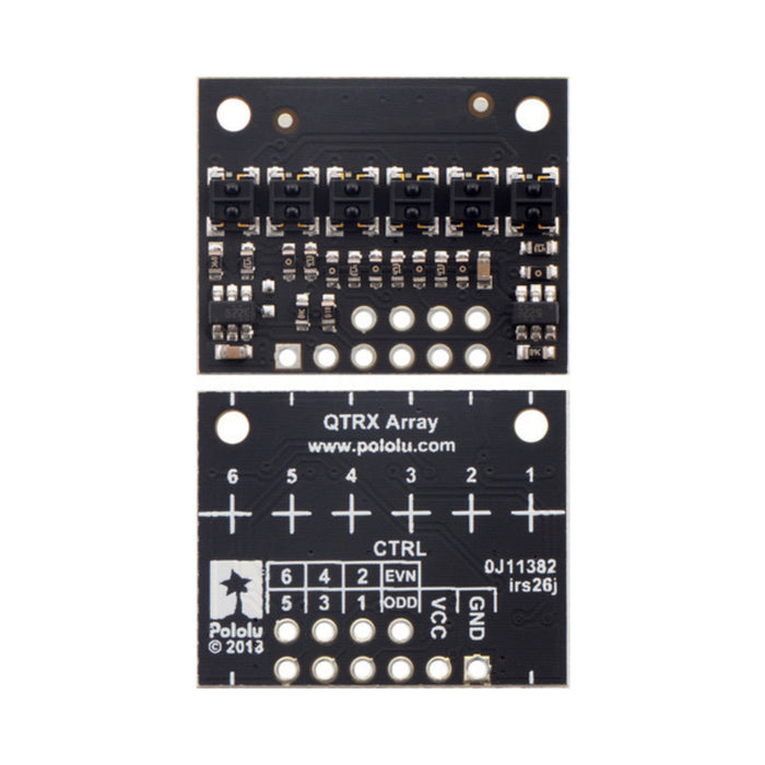 QTRX-HD-06A Reflectance Sensor Array: 6-Channel, 4mm Pitch, Analog Output, Low Current