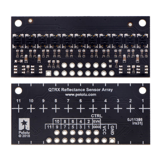 QTRX-HD-11A Reflectance Sensor Array: 11-Channel, 4mm Pitch, Analog Output, Low Current