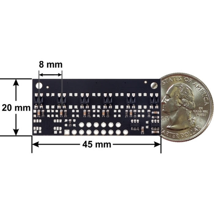 QTR-MD-06RC Reflectance Sensor Array: 6-Channel, 8mm Pitch, RC Output