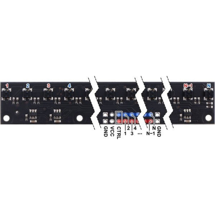 QTRX-MD-13A Reflectance Sensor Array: 13-Channel, 8mm Pitch, Analog Output, Low Current