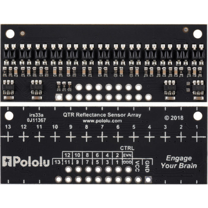 QTR-HD-13RC Reflectance Sensor Array: 13-Channel, 4mm Pitch, RC Output