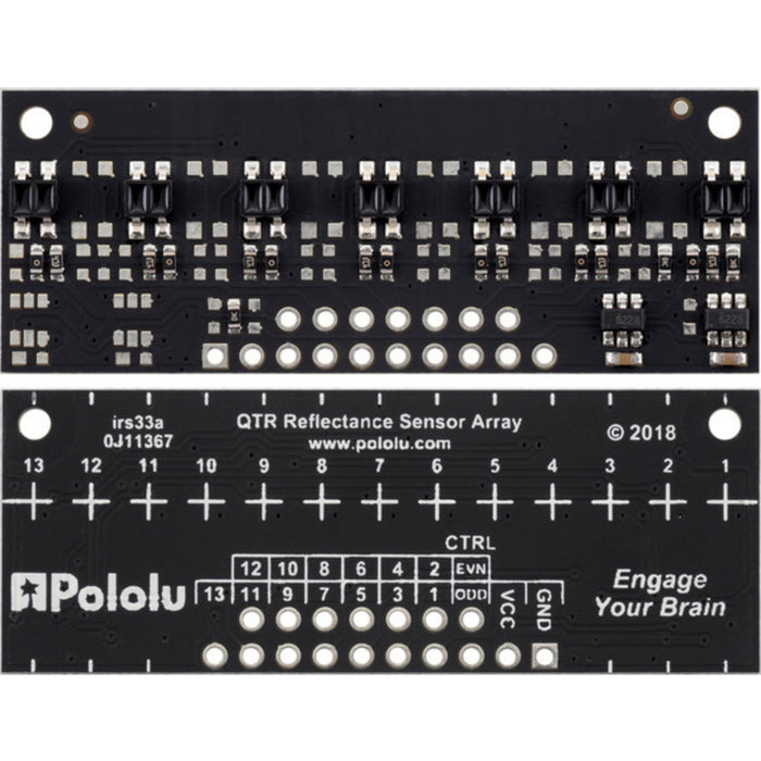 QTR-MD-07A Reflectance Sensor Array: 7-Channel, 8mm Pitch, Analog Output