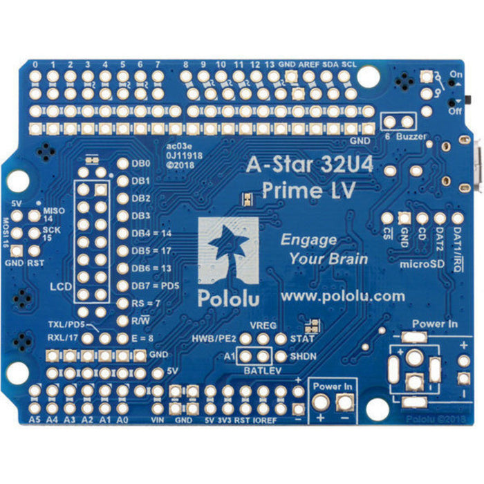 A-Star 32U4 Prime LV microSD with LCD