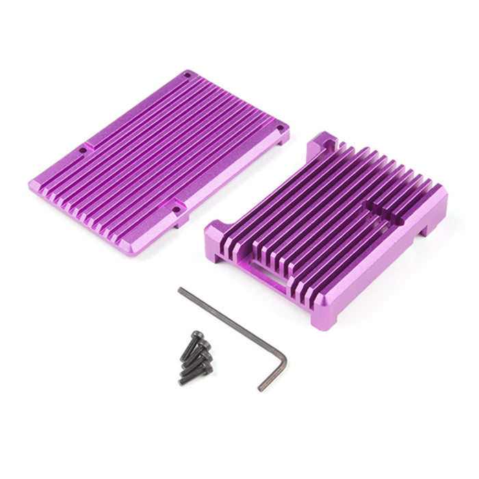 Aluminum Heatsink Case for Raspberry Pi 4 - Purple
