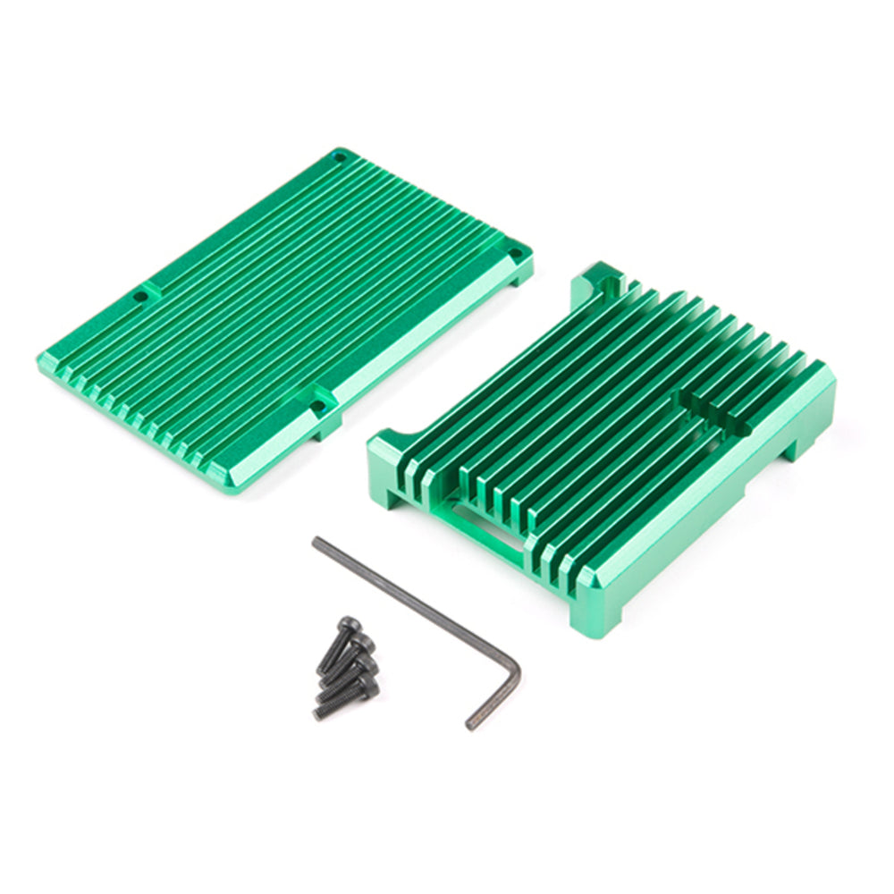 Aluminum Heatsink Case for Raspberry Pi 4 - Green