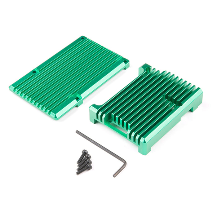 Aluminum Heatsink Case for Raspberry Pi 4 - Green