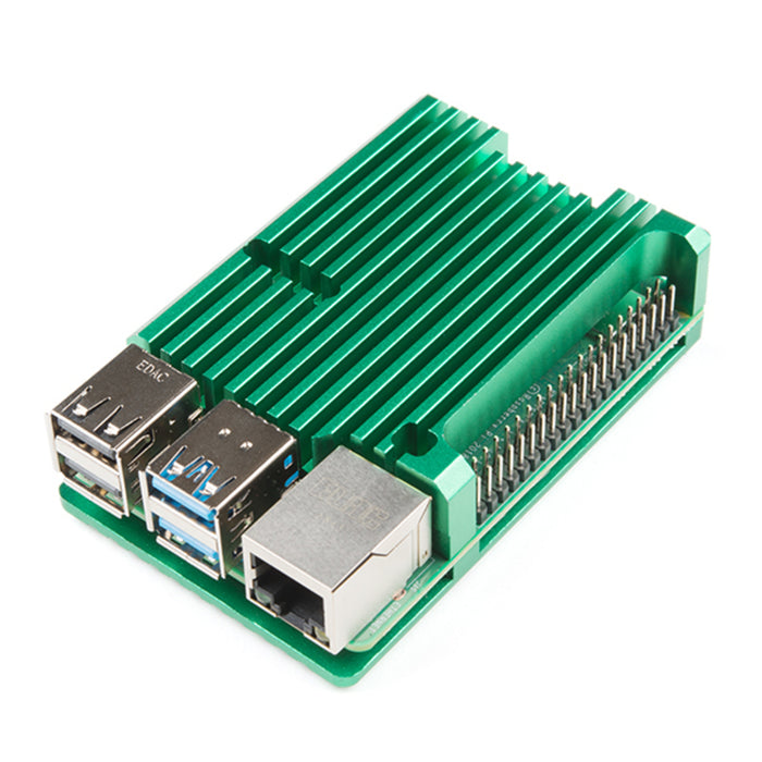 Aluminum Heatsink Case for Raspberry Pi 4 - Green