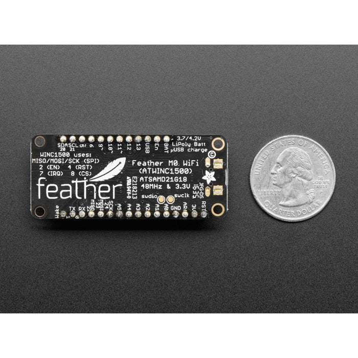 Assembled Adafruit Feather M0 WiFi with Stacking Headers