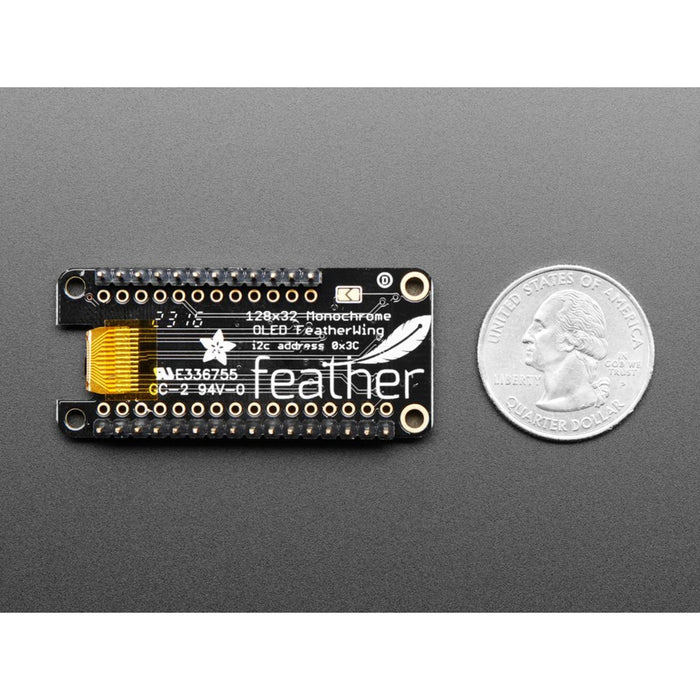 Assembled Adafruit FeatherWing OLED - 128x32 OLED Add-on For Feather