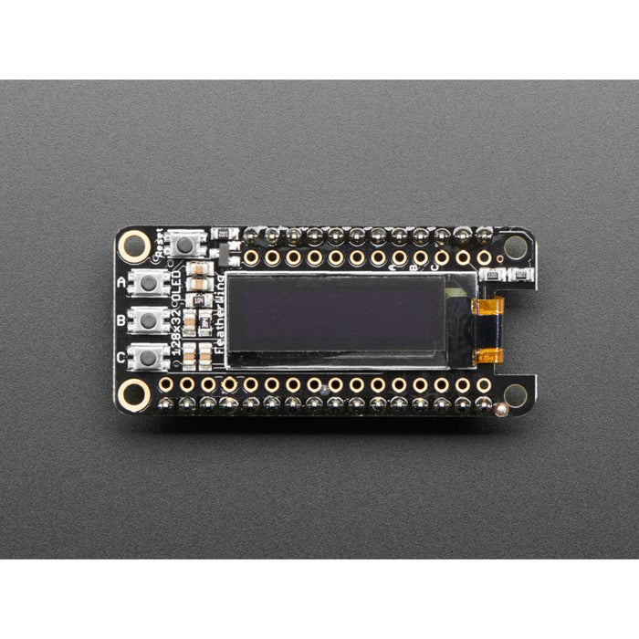 Assembled Adafruit FeatherWing OLED - 128x32 OLED Add-on For Feather