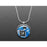 Blue Circuit Board Pendant Necklace with Silver Chain