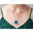 Blue Circuit Board Pendant Necklace with Silver Chain