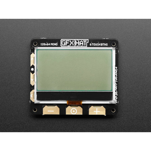 Pimoroni GFX HAT - 128x64 LCD Display + RGB Lite & Touch Buttons - RGB Backlight and 6 Touch Button