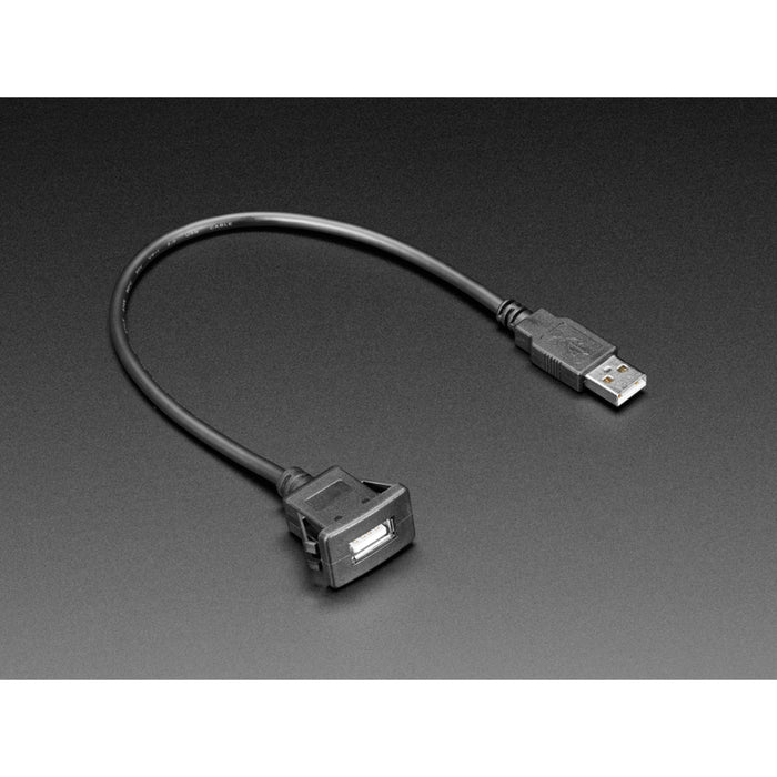 Snap-In Panel Mount Cable - USB A Extension Cable