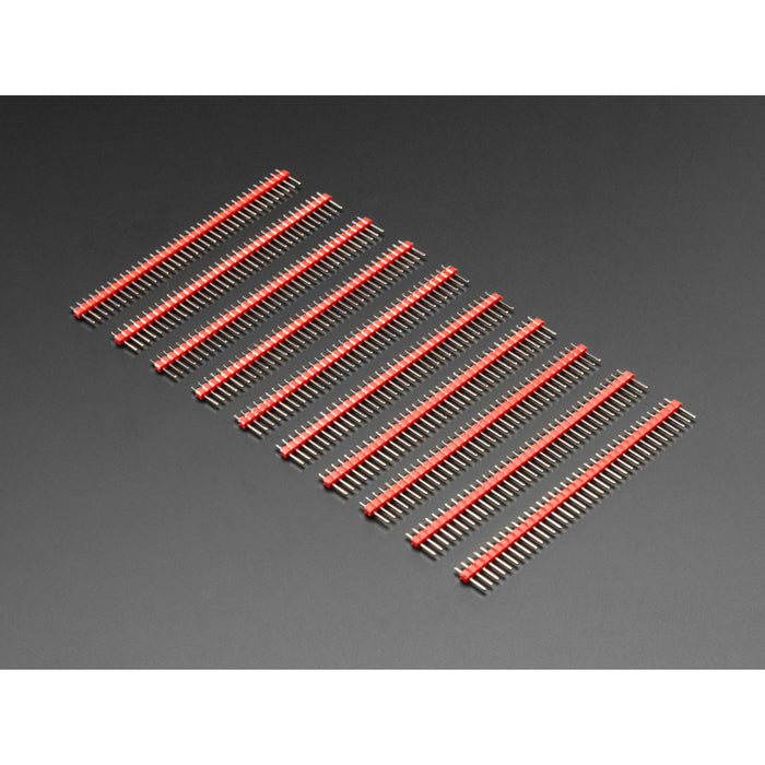 Break-away 0.1" 36-pin strip male header - Red - 10 pack