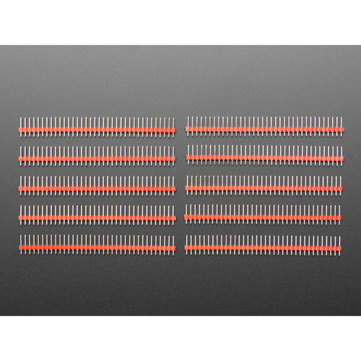 Break-away 0.1" 36-pin strip male header - Red - 10 pack