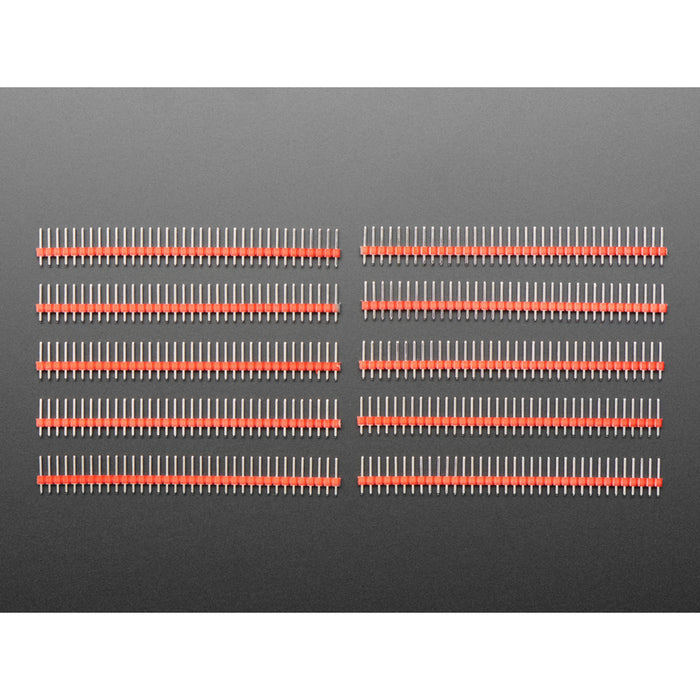 Break-away 0.1" 36-pin strip male header - Red - 10 pack