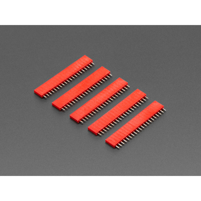 20-pin 0.1" Female Header - Red - 5 pack