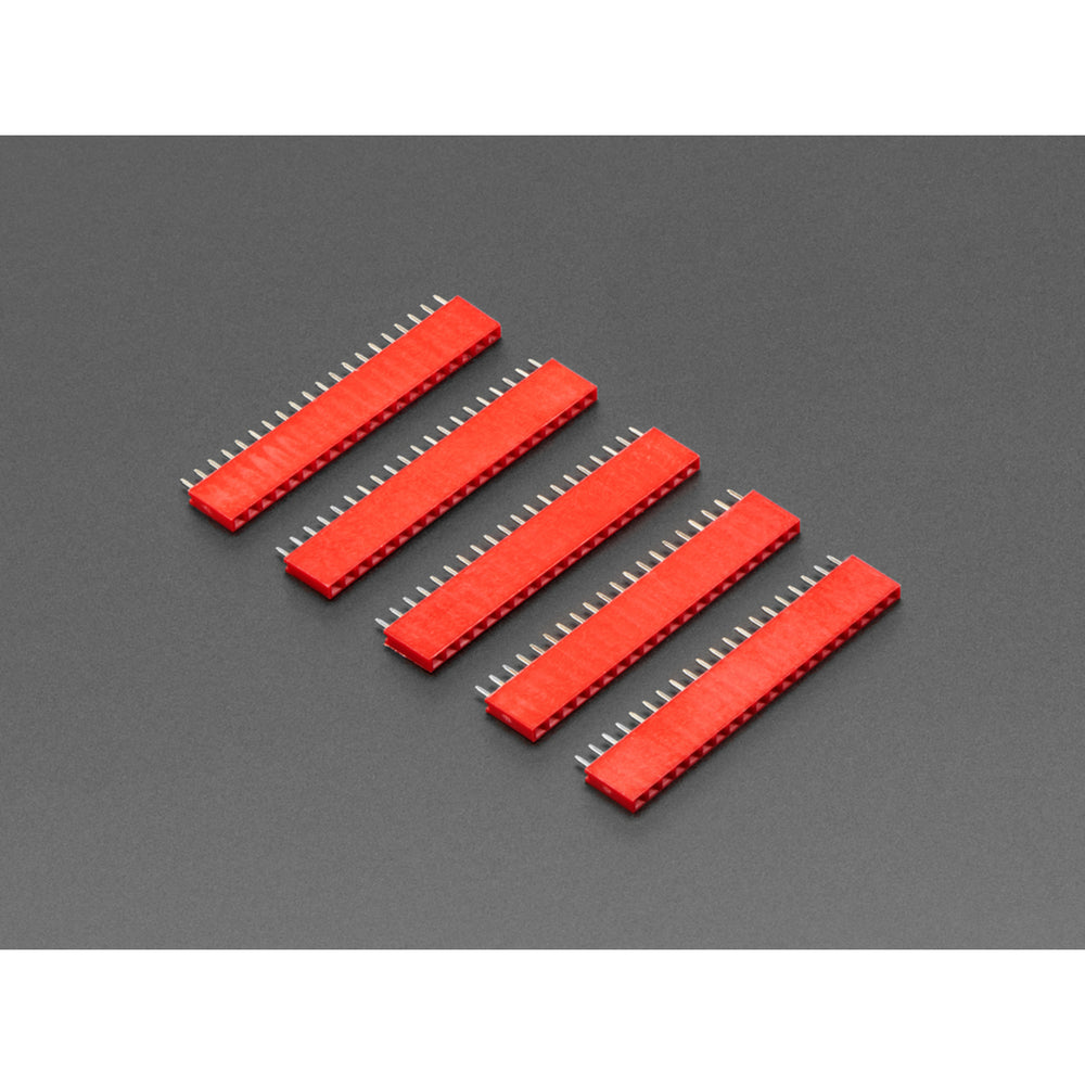 20-pin 0.1" Female Header - Red - 5 pack