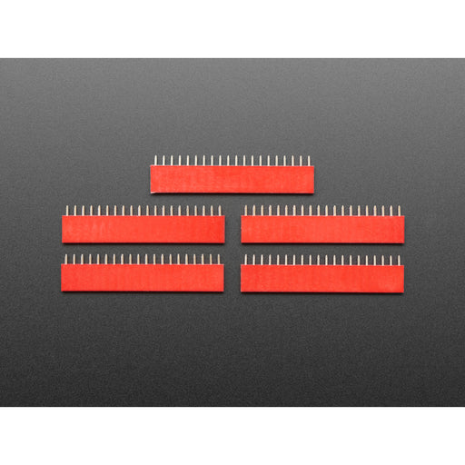 20-pin 0.1" Female Header - Red - 5 pack