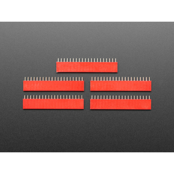 20-pin 0.1" Female Header - Red - 5 pack